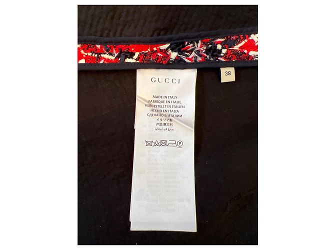 Gonna midi in tweed Gucci rossa blu navy e bianca Multicolore - vista 5