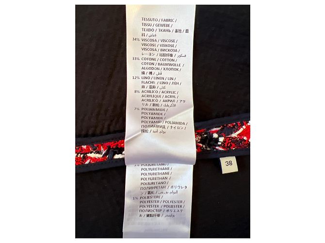 Gonna midi in tweed Gucci rossa blu navy e bianca Multicolore - vista 6