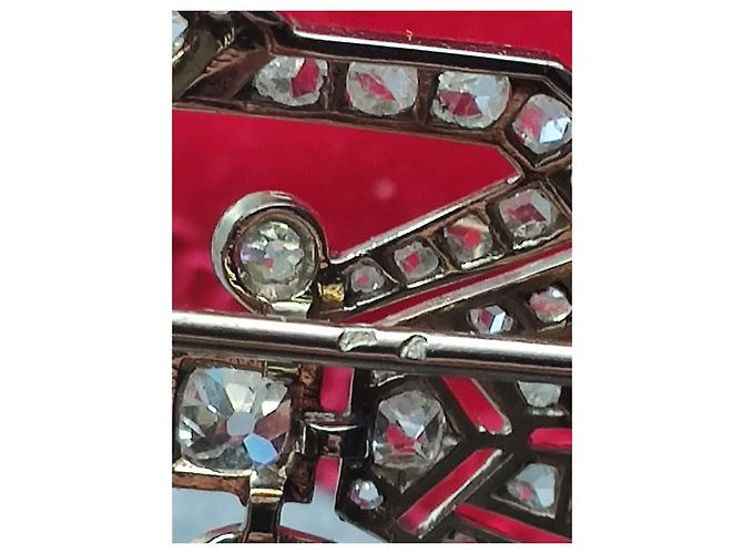 Autre Marque Spilla Art Déco in oro bianco e diamanti Argento - vista 4
