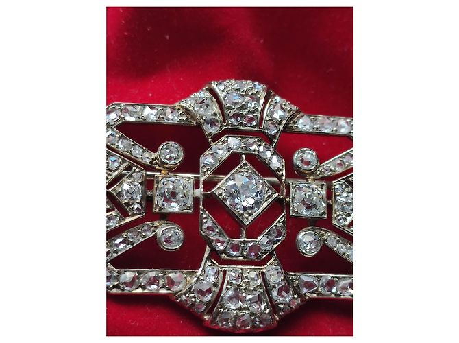 Autre Marque Spilla Art Déco in oro bianco e diamanti Argento - vista 7