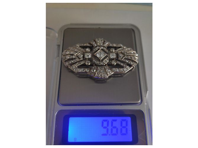Autre Marque Spilla Art Déco in oro bianco e diamanti Argento - vista 8