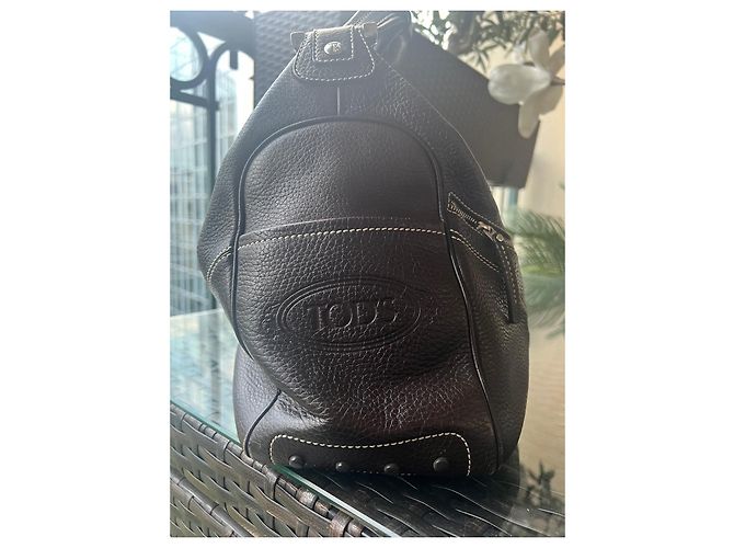 Tod's Schultertasche aus Leder Dunkelbraun - Ansicht 2