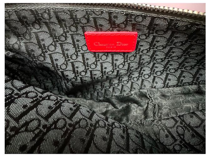 Borsa Christian Dior Saddle Nera e Rossa in Pelle Nero Rosso - vista 8