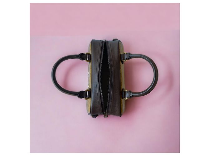 Gucci x Adidas Borsa Boston Duffle in Pelle Caramello - vista 4