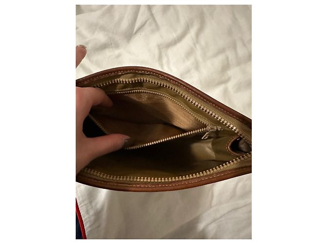 Pochette Céline Triomphe Marrone Pelle e Tela Beige Marrone chiaro Marrone scuro - vista 10