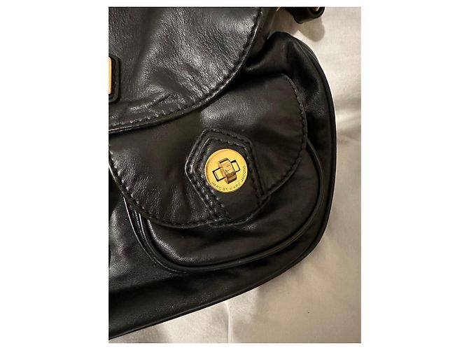 Sac à main Marc by Marc Jacobs en cuir noir et doré Bijouterie dorée - vue 10
