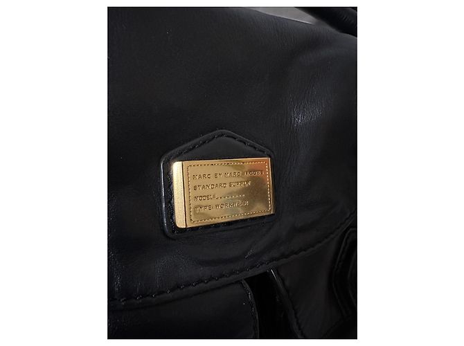 Sac à main Marc by Marc Jacobs en cuir noir et doré Bijouterie dorée - vue 11