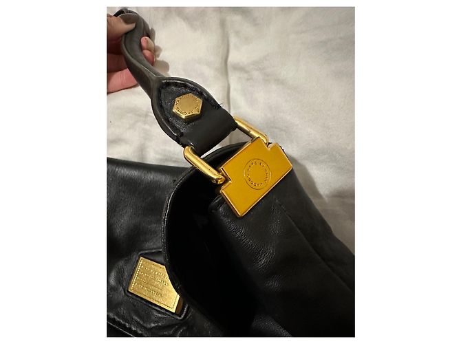 Sac à main Marc by Marc Jacobs en cuir noir et doré Bijouterie dorée - vue 12