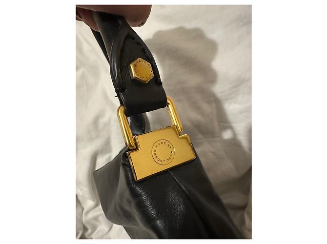 Sac à main Marc by Marc Jacobs en cuir noir et doré Bijouterie dorée - vue 13