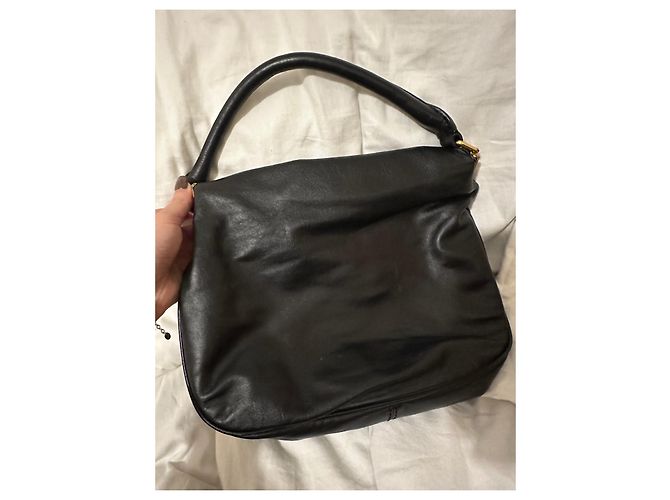 Sac à main Marc by Marc Jacobs en cuir noir et doré Bijouterie dorée - vue 14