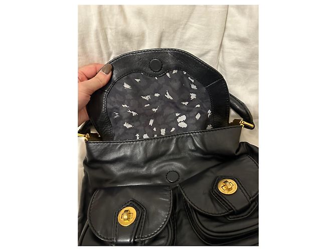 Sac à main Marc by Marc Jacobs en cuir noir et doré Bijouterie dorée - vue 18