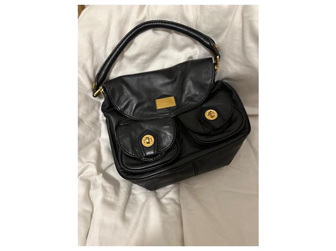 Sac à main Marc by Marc Jacobs en cuir noir et doré Bijouterie dorée - vue 3