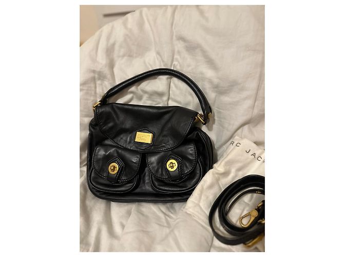 Sac à main Marc by Marc Jacobs en cuir noir et doré Bijouterie dorée - vue 4