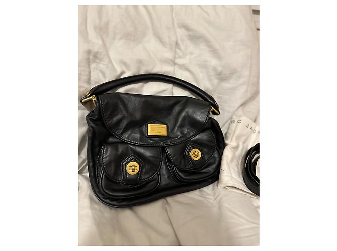 Sac à main Marc by Marc Jacobs en cuir noir et doré Bijouterie dorée - vue 7