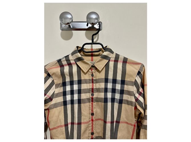 Camisa Burberry Brit de algodón roja beige - vista 2