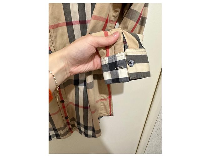 Camisa Burberry Brit de algodón roja beige - vista 4