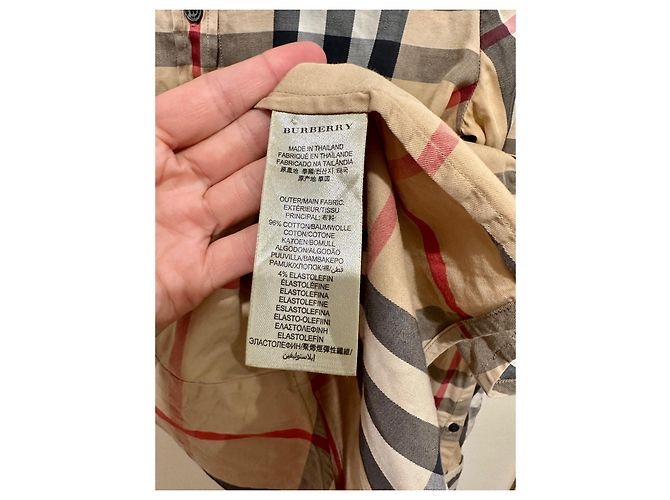 Camisa Burberry Brit de algodón roja beige - vista 5
