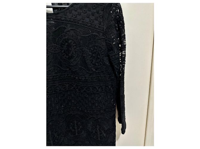 Vestido de encaje negro SéZane de algodón - vista 3