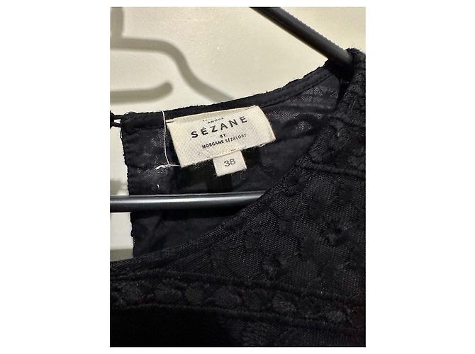 Vestido de encaje negro SéZane de algodón - vista 4
