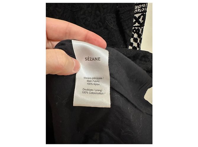 Vestido de encaje negro SéZane de algodón - vista 6