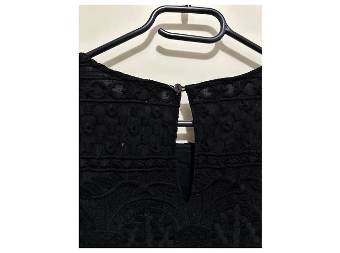 Vestido de encaje negro SéZane de algodón - vista 9