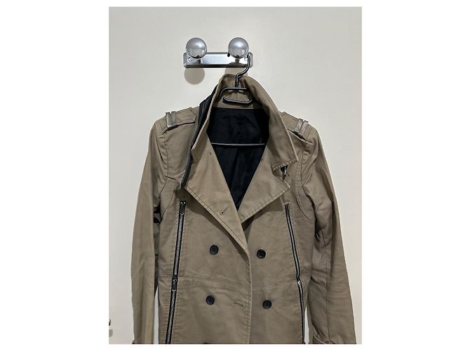 Gabardina The Kooples Beige Caqui Algodón - vista 2