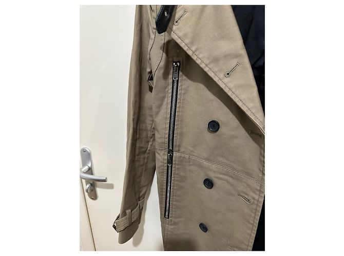 Gabardina The Kooples Beige Caqui Algodón - vista 4