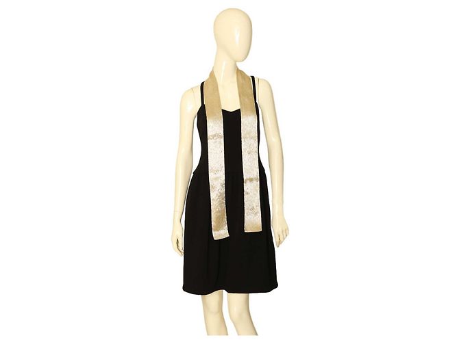 Chloé sciarpa di seta beige con paillettes - vista 10