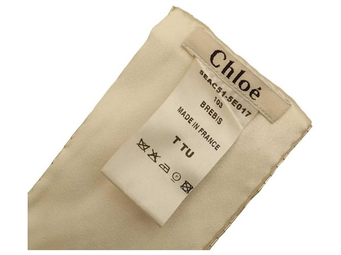 Chloé sciarpa di seta beige con paillettes - vista 3