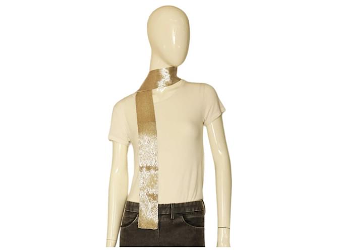 Chloé sciarpa di seta beige con paillettes - vista 6