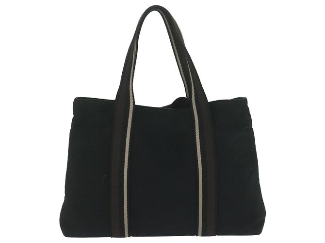 Hermès HERMES Troca Horizontal MM Einkaufstasche Canvas Schwarz Braun Auth bs10304 - Ansicht 2