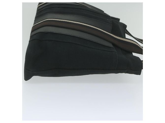 Hermès HERMES Troca Horizontal MM Einkaufstasche Canvas Schwarz Braun Auth bs10304 - Ansicht 3