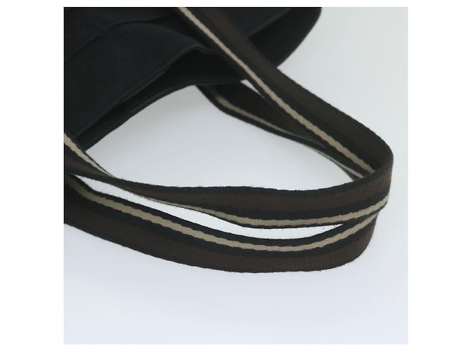 Hermès HERMES Troca Horizontal MM Einkaufstasche Canvas Schwarz Braun Auth bs10304 - Ansicht 7