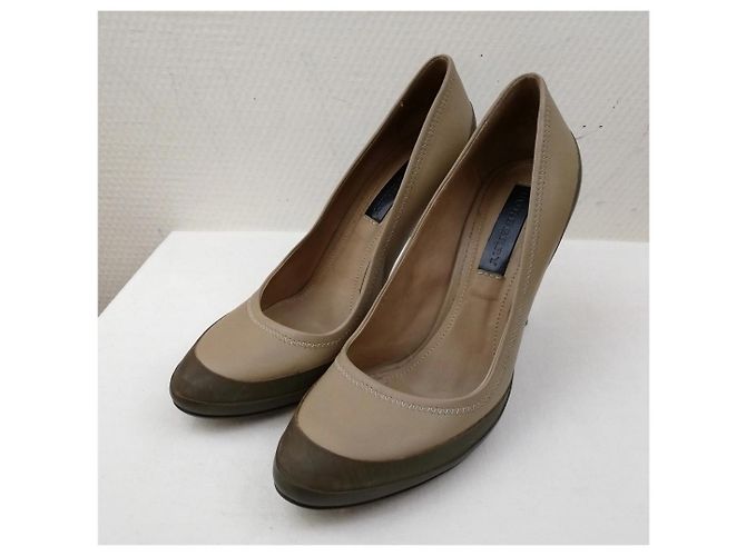 Burberry Slingback Pumps Leder Hellbraun - Ansicht 7