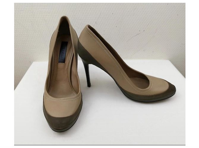 Burberry Slingback Pumps Leder Hellbraun - Ansicht 9