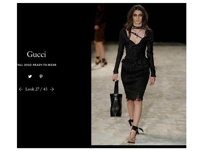 Raro Gucci Autunno 2002 campagna e sfilata di moda Nero - vista 11