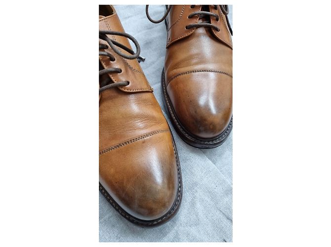 Brunello Cucinelli Sapato clássico masculino com cadarço Castanho claro - vista 13