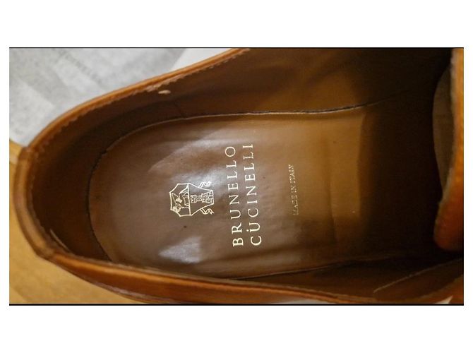 Brunello Cucinelli Sapato clássico masculino com cadarço Castanho claro - vista 4