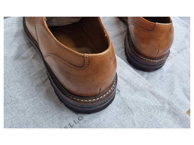 Brunello Cucinelli Sapato clássico masculino com cadarço Castanho claro - vista 5