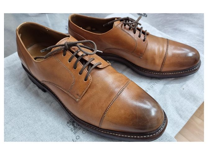 Brunello Cucinelli Sapato clássico masculino com cadarço Castanho claro - vista 6