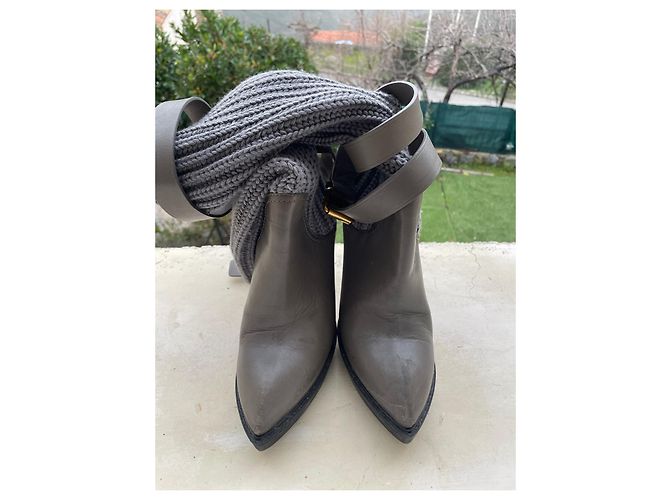 Botines Gucci de piel gris - vista 4
