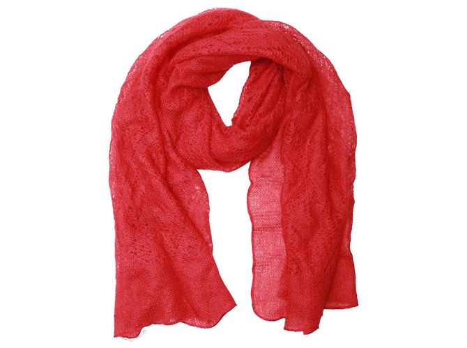 Sciarpa Emanuel Ungaro in Mohair Rosso Corallo - vista 2