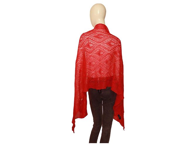 Sciarpa Emanuel Ungaro in Mohair Rosso Corallo - vista 7