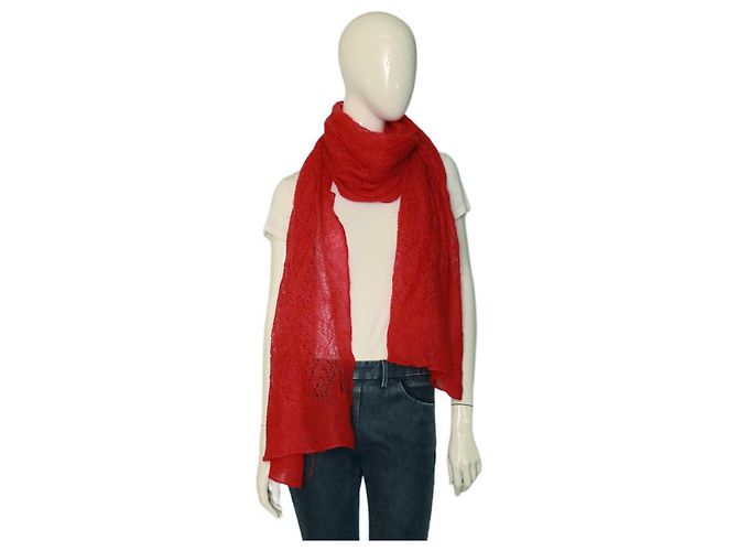 Sciarpa Emanuel Ungaro in Mohair Rosso Corallo - vista 9