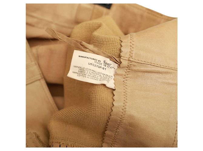 Minifalda Armani Jeans de cuero y algodón beige - vista 5