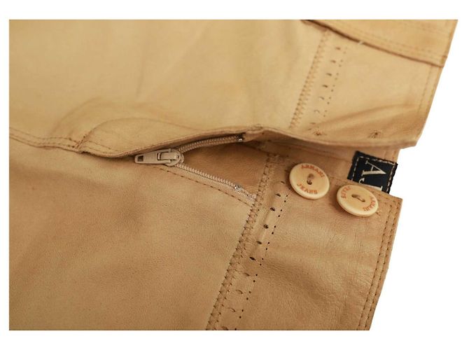Minifalda Armani Jeans de cuero y algodón beige - vista 6