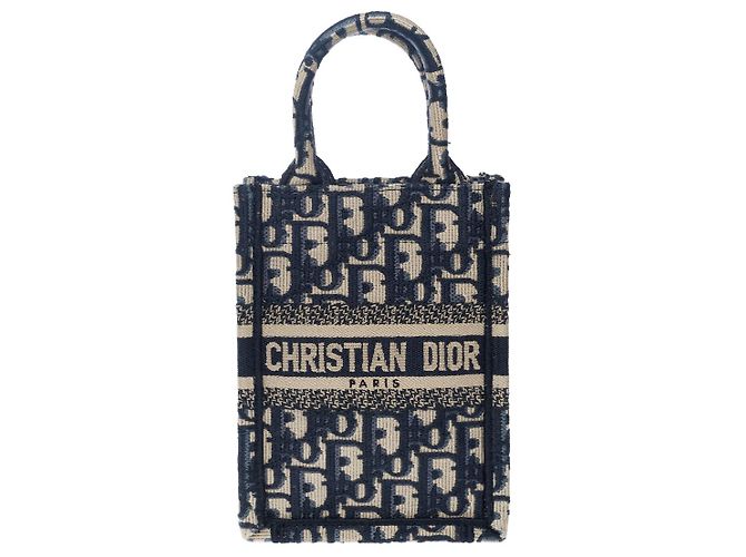 Book Tote Borsa tote DIOR Book in tela blu navy - 101647 - vista 3