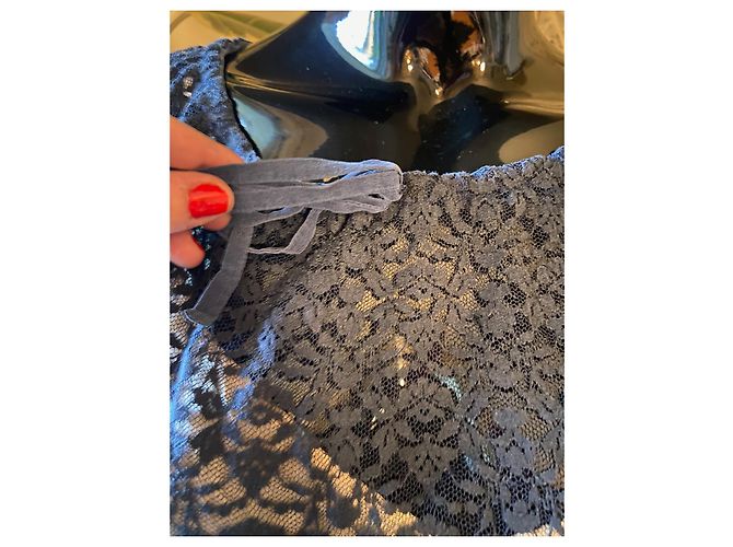Stella Mc Cartney Stella McCartney Túnica de encaje azul con top de seda - vista 5