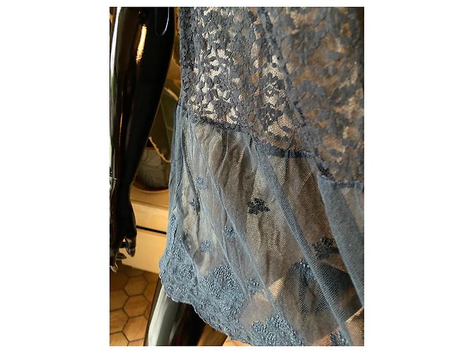 Stella Mc Cartney Stella McCartney Túnica de encaje azul con top de seda - vista 7