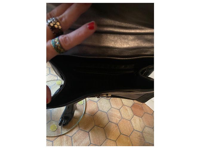Borsa a tracolla Karl Lagerfeld in pelle nera e tweed Nero Grigio - vista 11